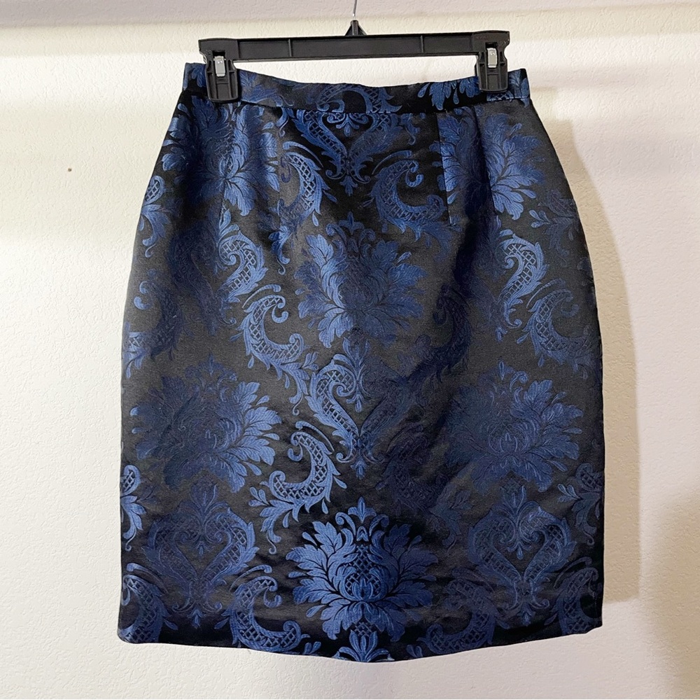 J. Peterman & Co. Vintage Damask Lined Pencil Skirt